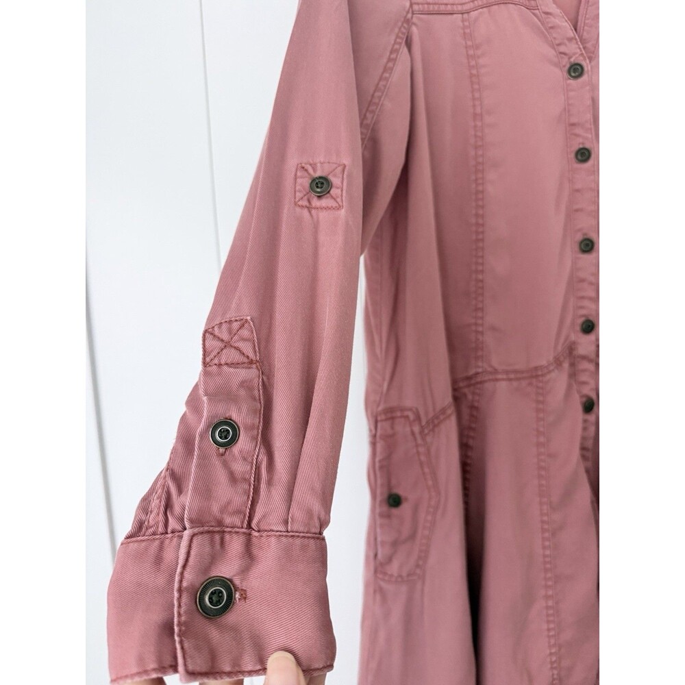 Anthropologie Holding Horses Mariona Lyocell Shirt Dress 6 Mauve Utility Hi-Lo - Picture 6 of 16